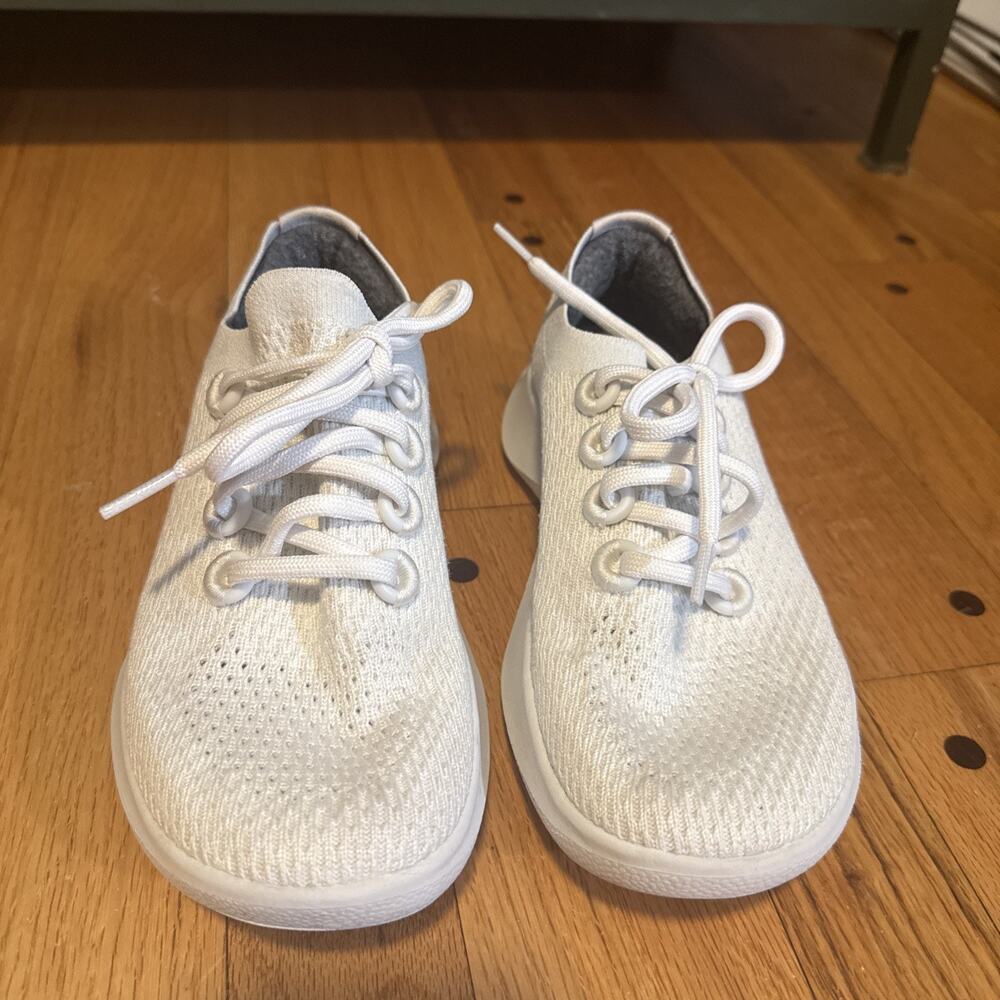 Allbirds Tree Dasher Running Shoes Womens Sz 7 White Lace Up Mesh Sneakers